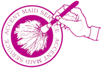 口音女佣服务的粉色标志，manbetx官网手机版家庭清洁提供商