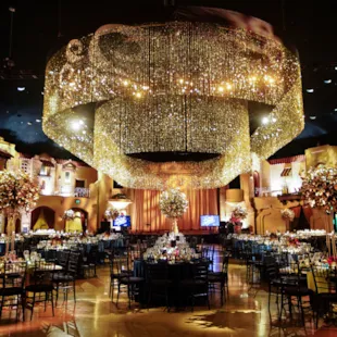 Giant Chandelier at Wedding at Indiana Roof