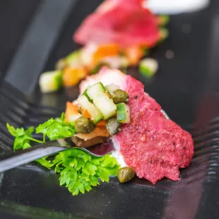 Hors D'oeuvres-Beef Carpaccio-Caper-Cucumber