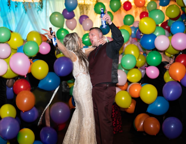 Fun New Years Eve Wedding Balloon Drop in Indianapolis (Crane Bay Event Center)