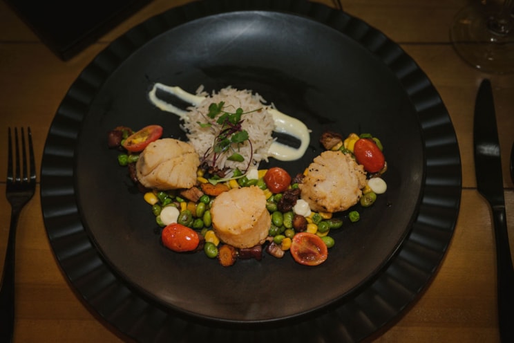 Entree-Scallops-Rice Succotash