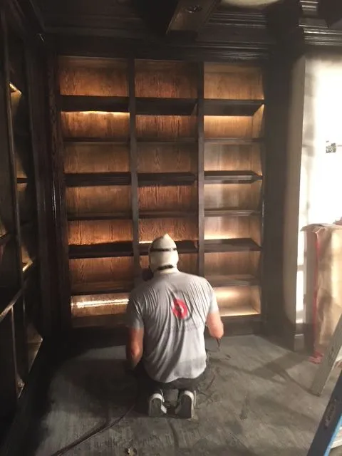 Interior Home Painting and Wood Restoration in Process - J Clarke Painting - Boston