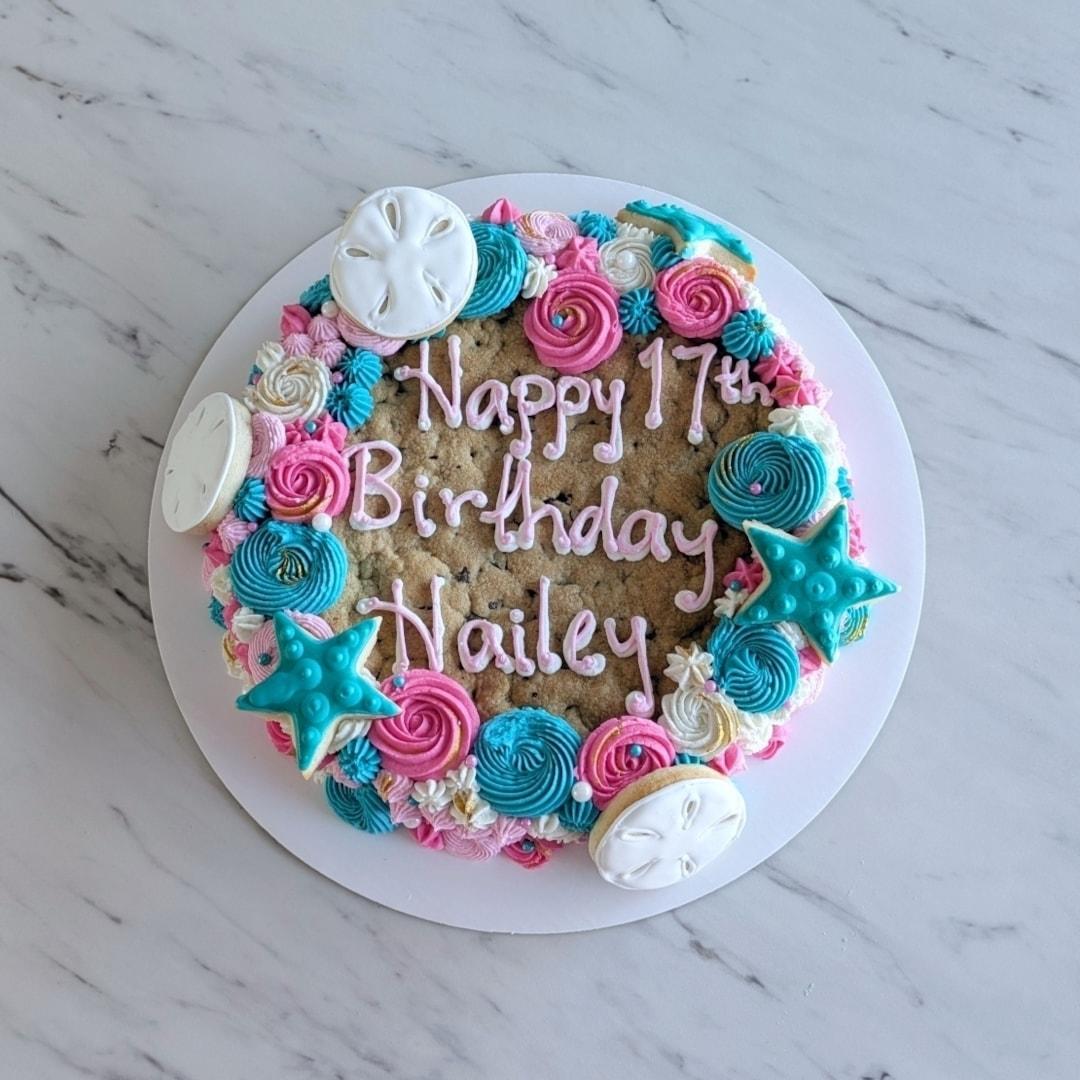 Beach Themed Birthday Cookie Cake