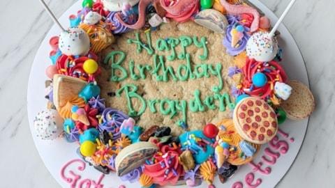 Junk Food Themed Cookie Cake