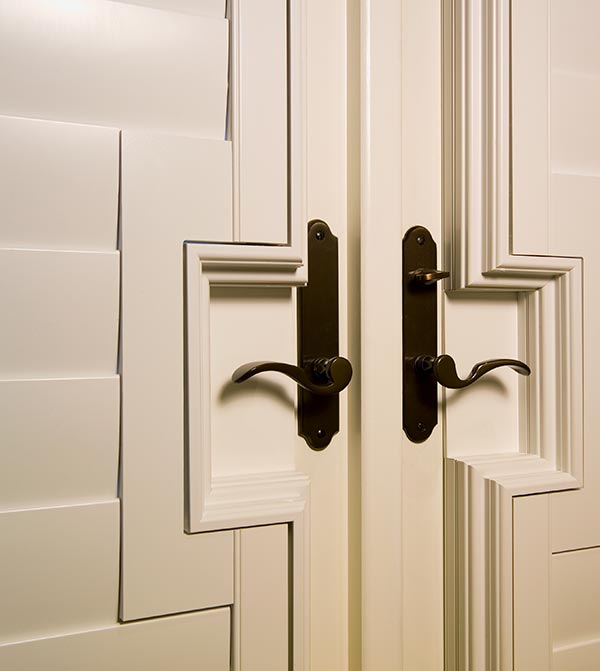 close up image of off white Parke® French Door Cut outs