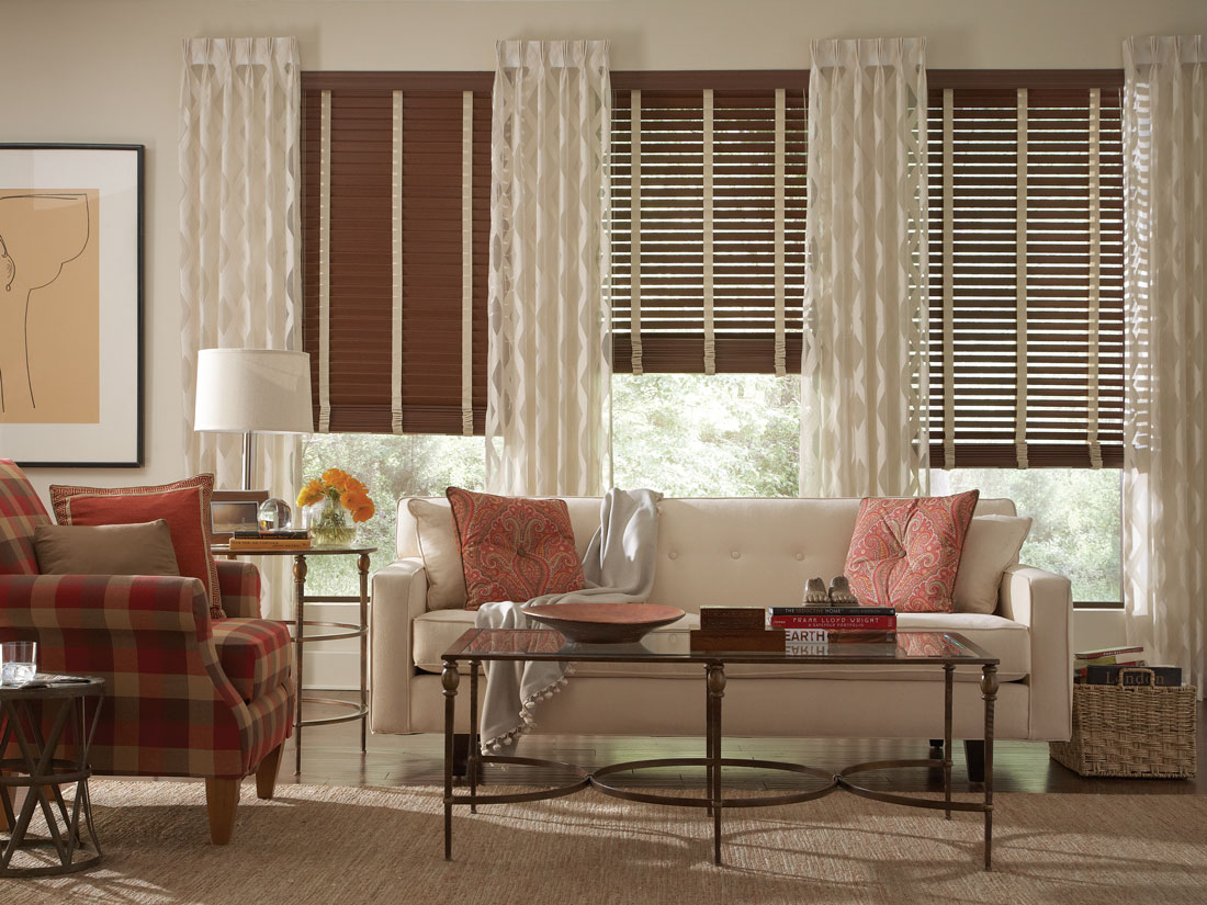 Fidelis® Faux Wood Blinds & Interior Masterpieces® Custom Pillows