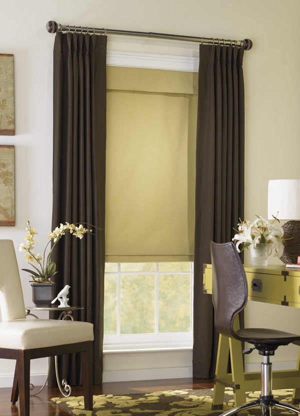 Fabric Shades & Draperies with Custom Hardware