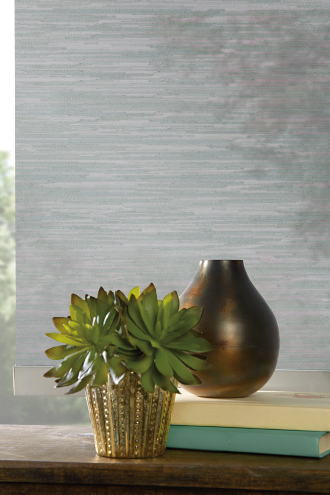 close up of a gray Genesis® Custom Roller Shade