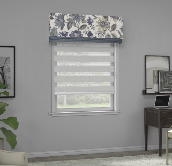  Allure® Transitional Shade with Select Masterpieces® Fabric Wrapped Valance and Banding