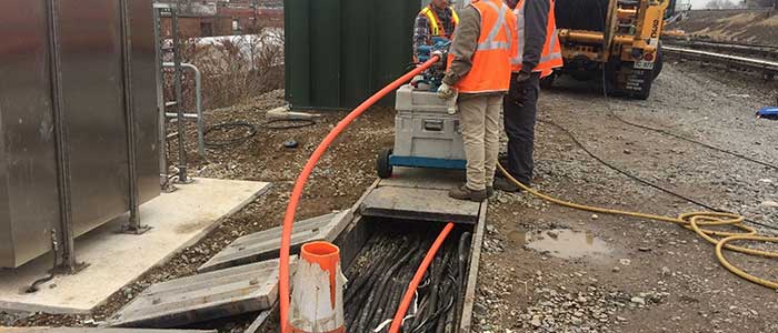 Installation of fiber optic cable
