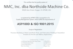 NMC Inc. dba Northside Machine Co. AS 9100D  ISO 9001 Certificate 2025(R)