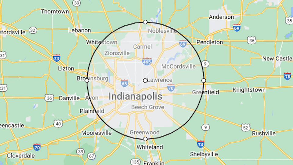 Indianapolis Area Mao with Circle