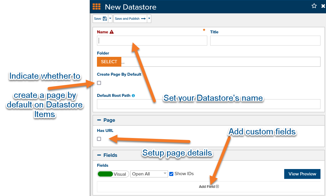 New Datastore Details