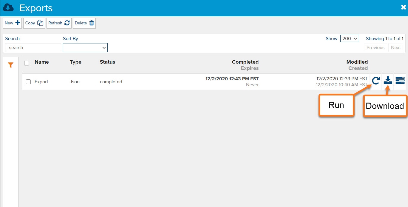 Running an Export in Marketpath CMS