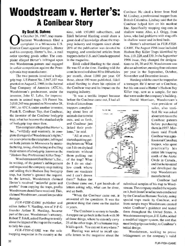 Woodstream v. Herter's: A Conibear Story - Fur-Fish-Game