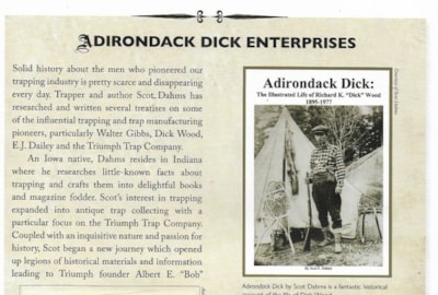 Adirondack Dick Enterprises Featured In Book by Tom Miranda entitled Master Trappers