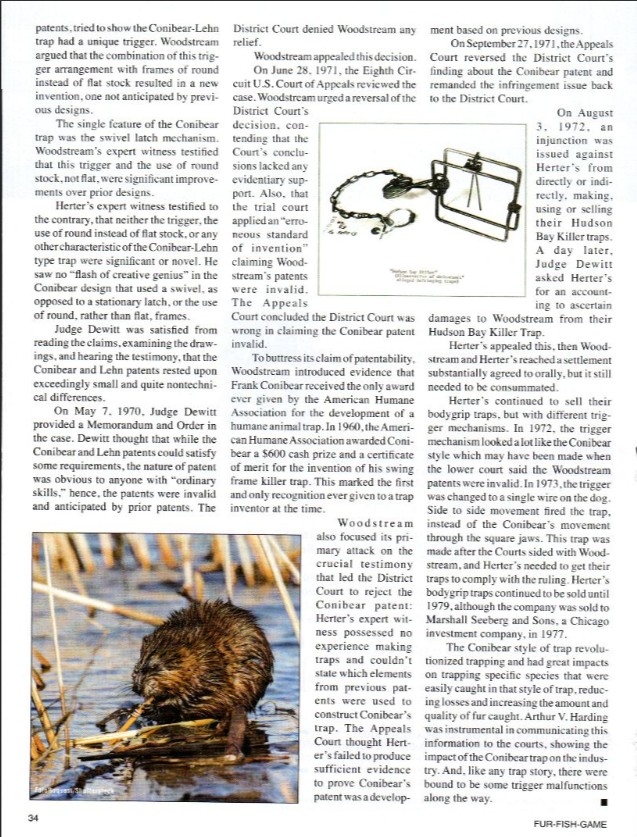 Woodstream v. Herter's: A Conibear Story - Fur-Fish-Game