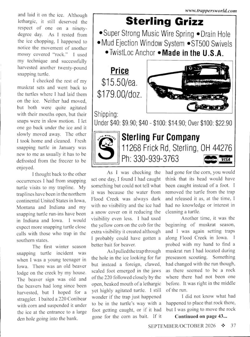 Snappers On Ice - By Scot Dahms - Trapper's World Magazine (page 2)