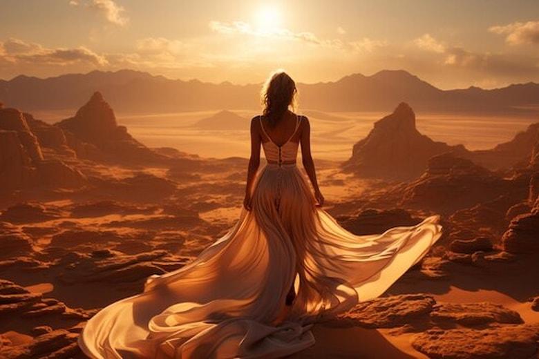 young-woman-dress-enjoys-sunset-outdoors-generated-by-artificial-intelligence_24640-131105