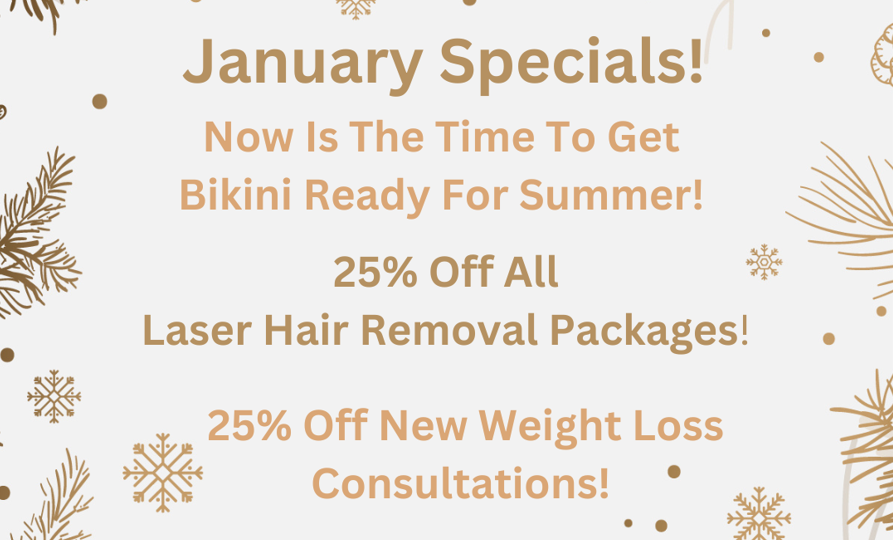 January Specials at MARC - 25% Off Laser Hair Removal & Weight Loss Consultations