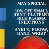 May Special - PLATELET RICH PLASMA (PRP) FOR TENDONITIS AND JOINT PAIN