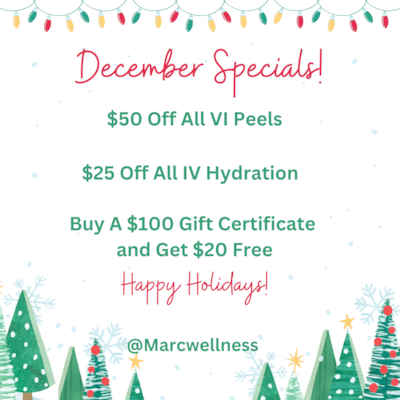 December Specials On VI Peels, IV Hydration, and More