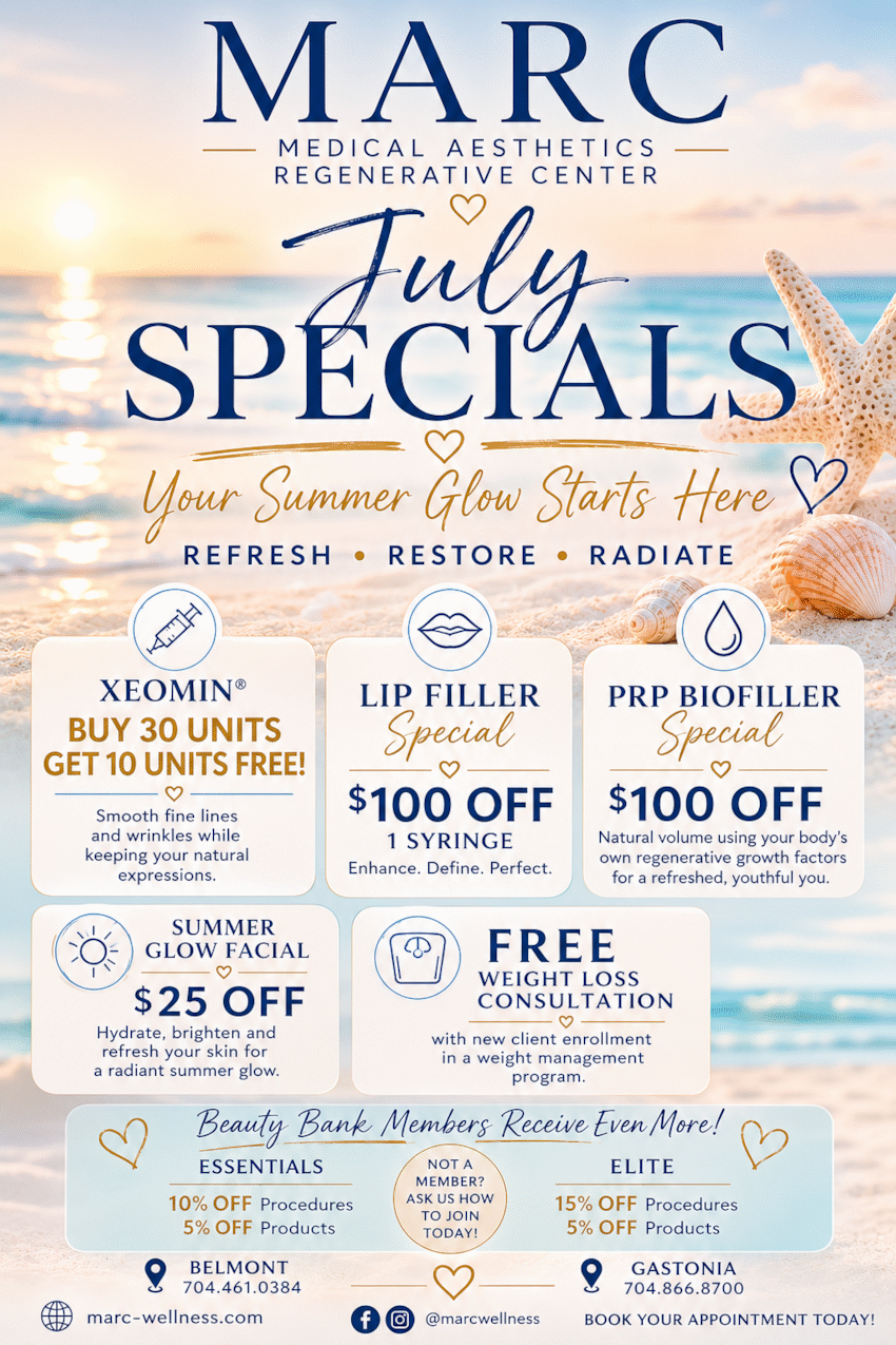 MARC July Specials - Belmont and Gastonia, NC