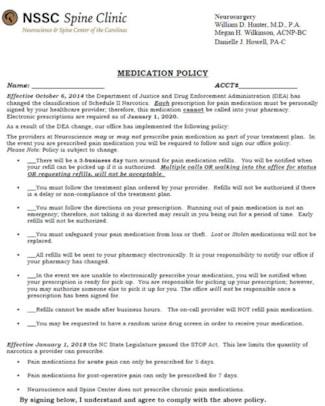 NSSC's Medication Policy