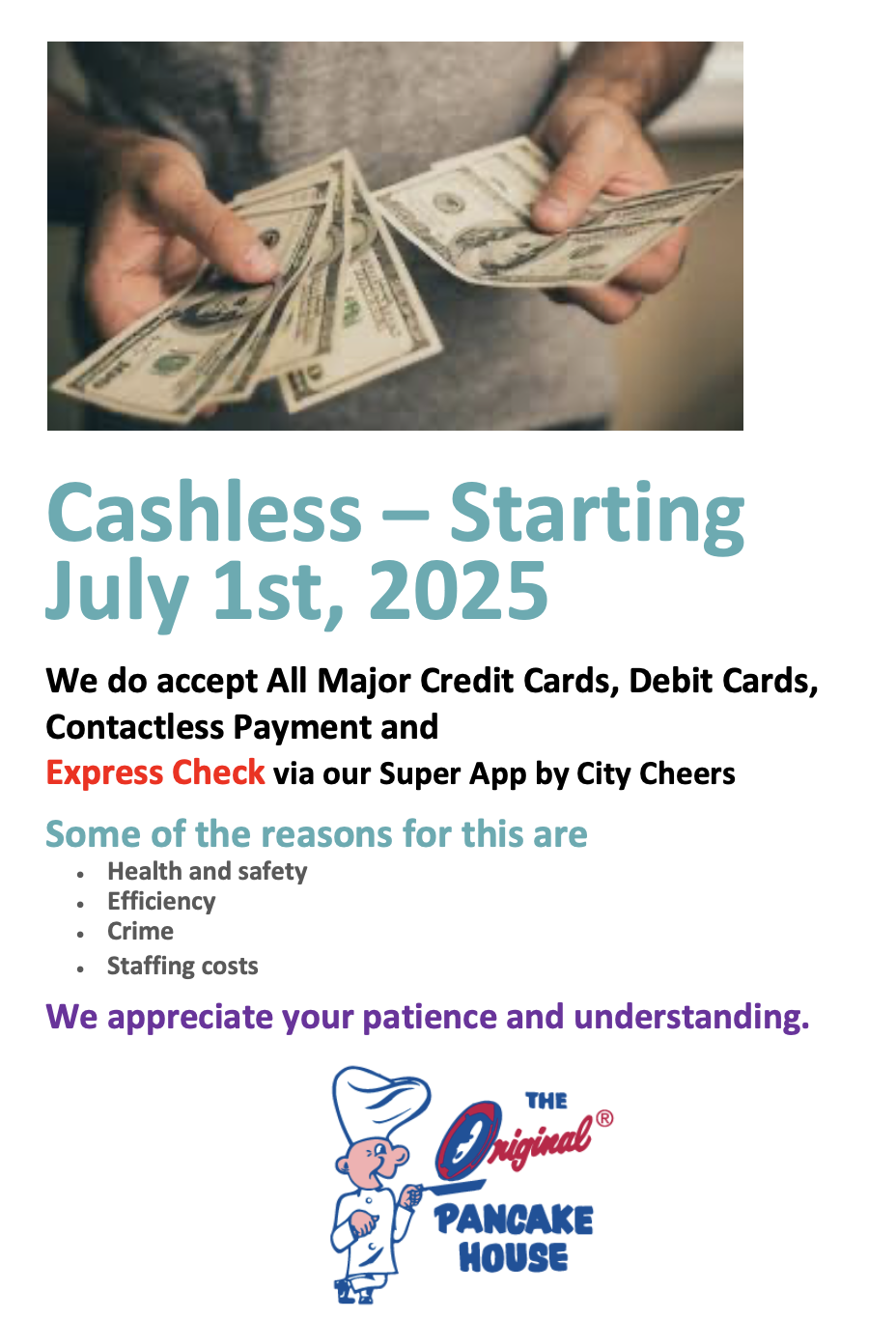 Cashless Signage