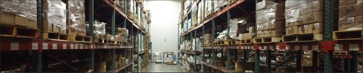 warehousing racks holding beverages and other products ready for distribution at Logisti-call in Indianapolis