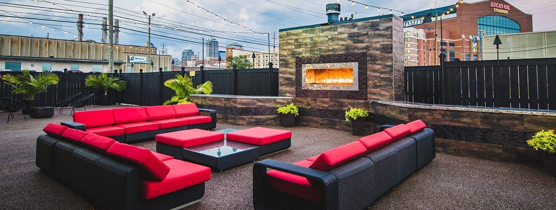 Outdoor Private Patio Downtown Indianapolis Skyline View