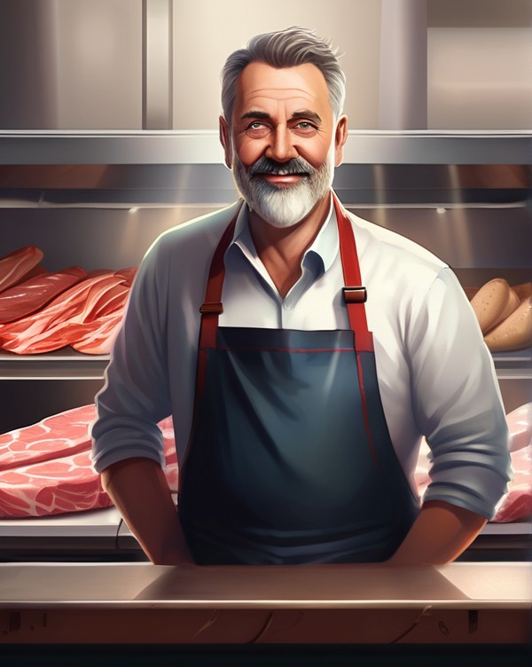 Portrait of Dale Vaughn, head butcher