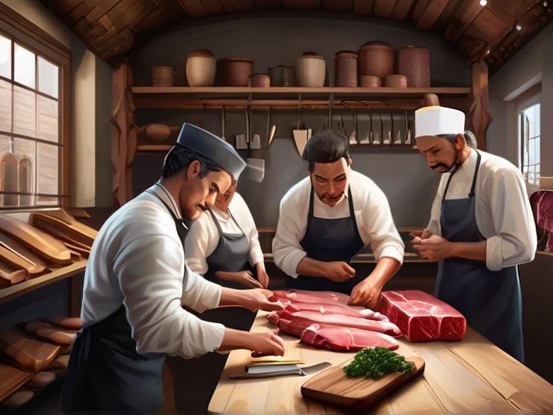 Butcher teaching a class