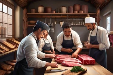 Butcher teaching a class