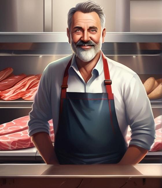 Portrait of Dale Vaughn, head butcher