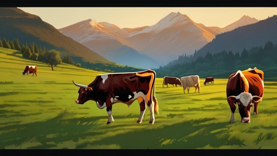 Cattle grazing on a ranch