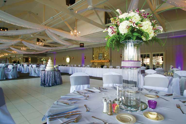 Spring wedding reception held at The Lodge at The Willows in Indianapolis