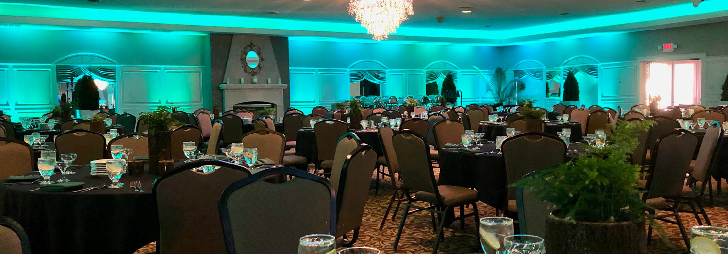 Ballroom at The Willows set up for a charitable event in Indianapolis