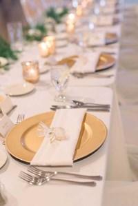 The place setting for an elegant wedding reception The Ballroom at The Willows