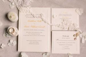 Cream-colored wedding invitations for an elegant wedding