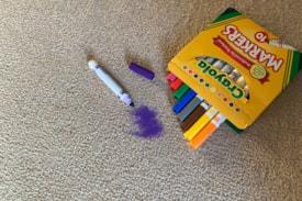 Purple marker on carpet