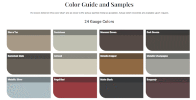 Metal Roofing and Siding Color Guide - Integral Roofing - Three Rivers, MI