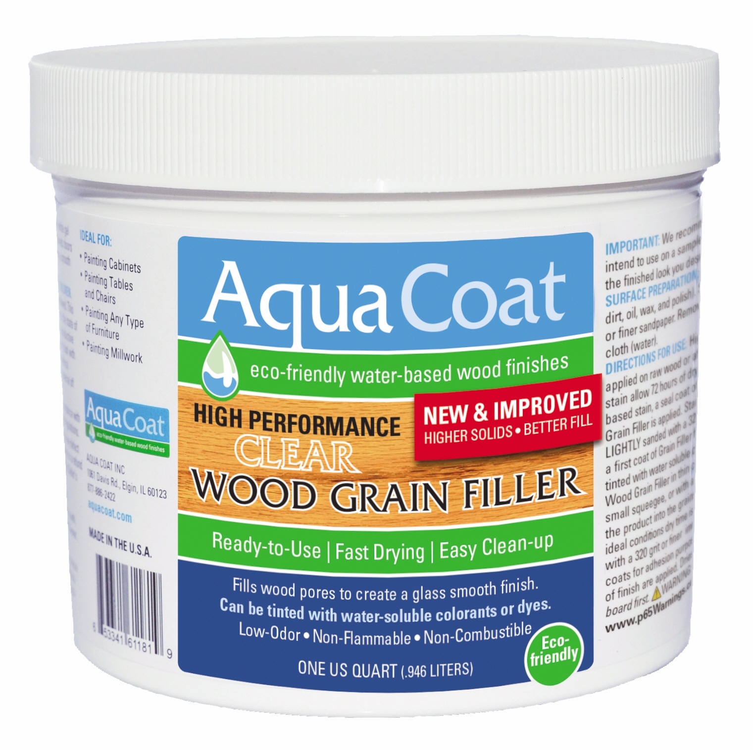 High Performance Grain Filler Ecofriendly Pore Fillers Aqua Coat