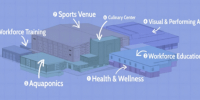 Graphic representation of The Wigwam Complex in Anderson, Indiana