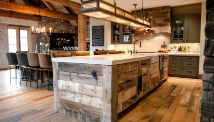 Luxury Basement Remodel with Wood Island