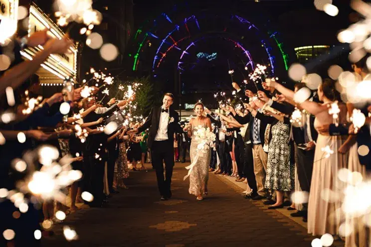 Coghlan Leonard Wedding Sparkler Exit at The Indiana Roof Ballroom (downtown Indianapolis) Coghlan Leonard Wedding Sparkler Exit at The Indiana Roof Ballroom (downtown Indianapolis)
