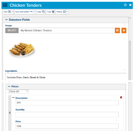 Menu Builder - Food Item