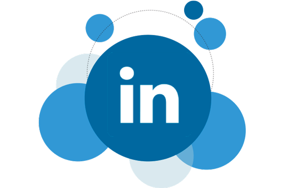 LinkedIn logo in bubbles