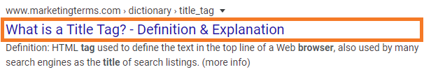 What is a title tag - definition and explanation