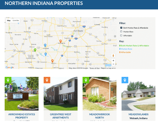 Example of a landing page for Properties using Marketpath CMS' Datastores